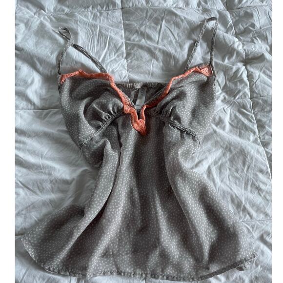 Gilligan & O'Malley Tops - Gilligan Gray White & Pink Coquette Fairycore Angelic Camisole Top Medium